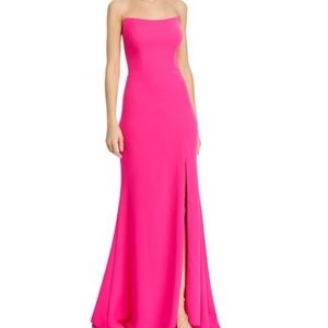 Aqua hot pink gown with slit